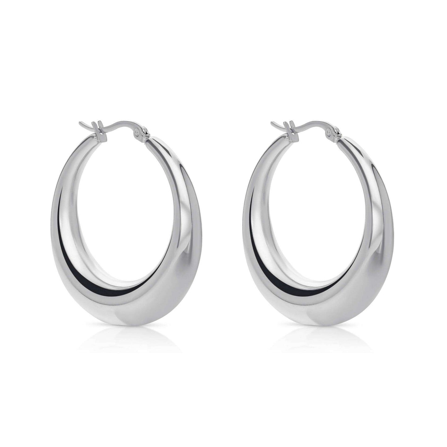 HOOP SILVER - עגילי חישוק בצבע כסף