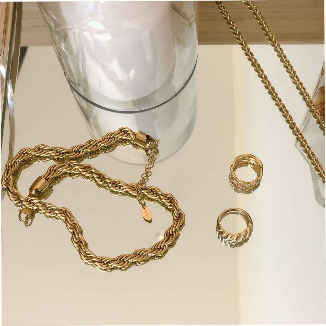 ROPE GOLD - שרשרת חבל בציפוי זהב 18 קראט