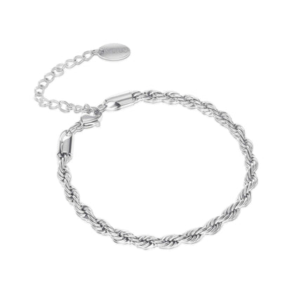 ROPE SILVER - צמיד חבל בצבע כסף