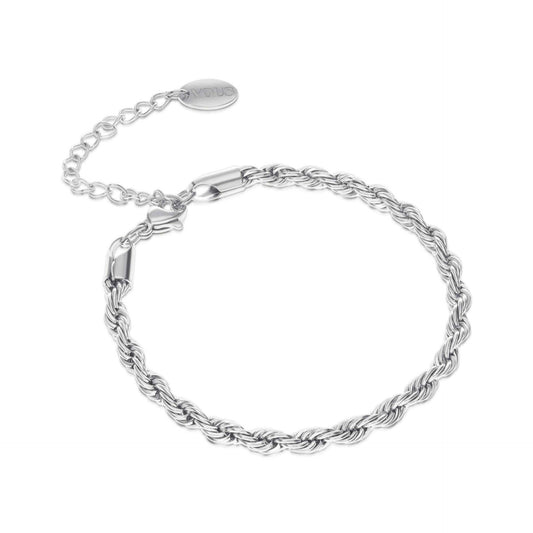 ROPE SILVER - צמיד חבל בצבע כסף