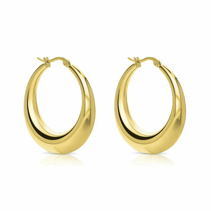 HOOP GOLD - עגילי חישוק בציפוי זהב 14 קראט