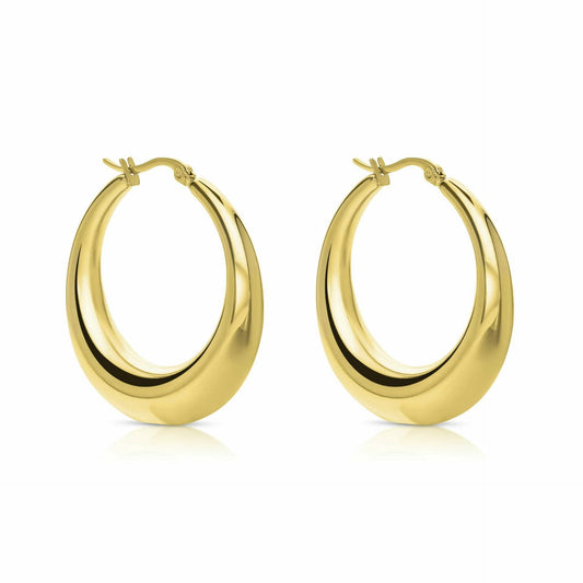 HOOP GOLD - עגילי חישוק בציפוי זהב 14 קראט