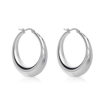 HOOP SILVER - עגילי חישוק בצבע כסף