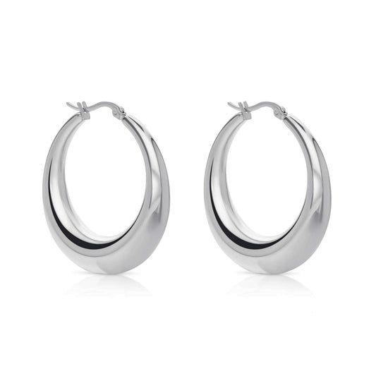 HOOP SILVER - עגילי חישוק בצבע כסף
