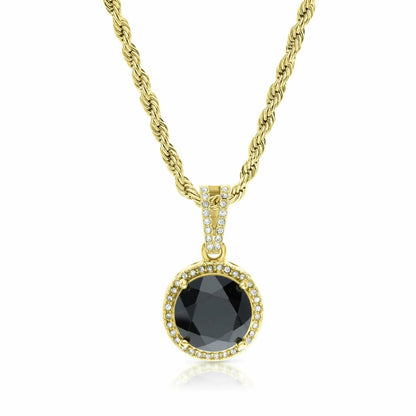 ADI NECKLACE - שרשרת חבלים עם אבן שחורה